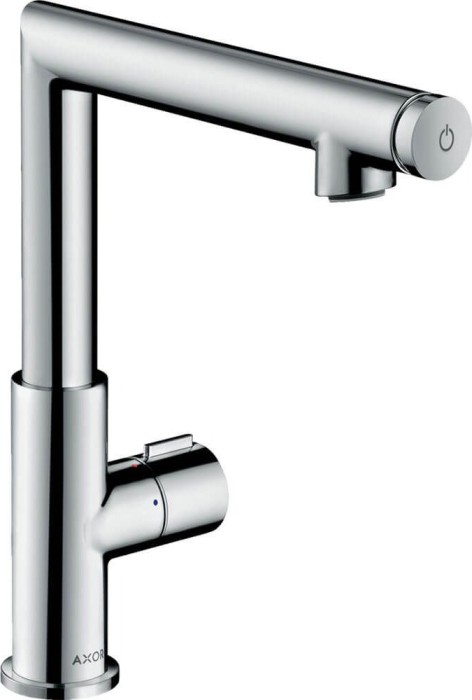 Hansgrohe AXOR Uno bathroom sink tap Select 220 with pop-up waste darin set polished black chrome (45016330)
