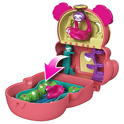 Mattel Polly Pocket Flip & Find Sloth Compact (GTM59)