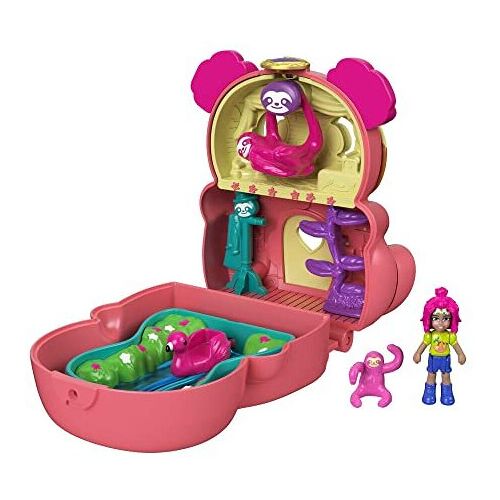 Mattel Polly Pocket Flip & Find Sloth Compact (GTM59)