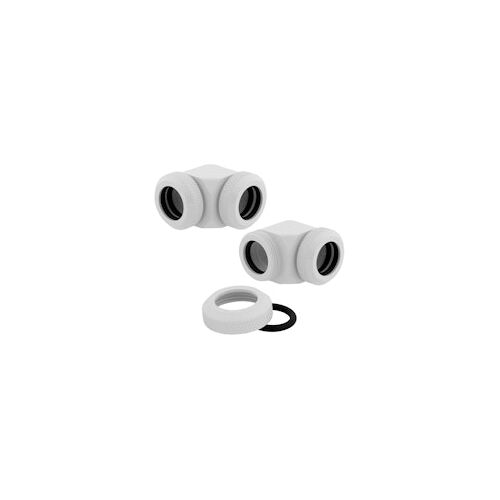 Corsair Hydro X Series XF Hardline 90° Angled 14mm White Fitting - Twin Pack (CX-9052020-WW)