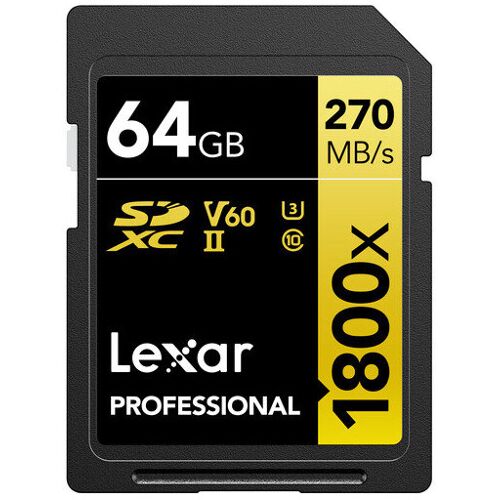 Lexar Professional 1800x Gold Series R280/W210 SDXC 64GB, UHS-II U3, Class 10 (LSD1800064G-BNNNG / LSD1800064G-BNNNU / LSD1800064G-RNNNC)