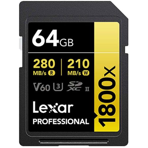 Lexar Professional 1800x Gold Series R280/W210 SDXC 64GB, UHS-II U3, Class 10 (LSD1800064G-BNNNG / LSD1800064G-BNNNU / LSD1800064G-RNNNC)