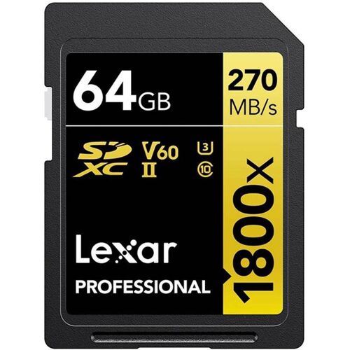 Lexar Professional 1800x Gold Series R280/W210 SDXC 64GB, UHS-II U3, Class 10 (LSD1800064G-BNNNG / LSD1800064G-BNNNU / LSD1800064G-RNNNC)