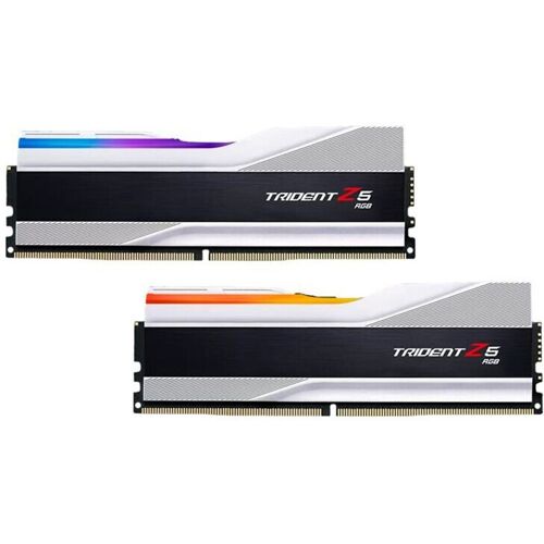 G.Skill Trident Z5 RGB silber DIMM Kit 32GB, DDR5-7200, CL34-45-45-115, on-die ECC (F5-7200J3445G16GX2-TZ5RS)