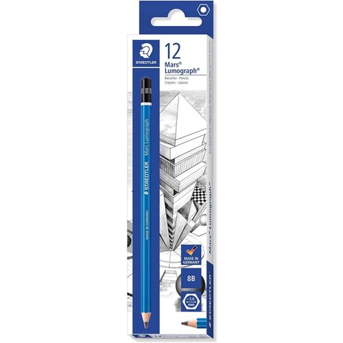 Staedtler Mars Lumograph 100 Bleistift 8B blau, 12er-Pack (100-8B)