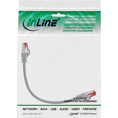 InLine Patchkabel, Cat6, S/FTP, RJ-45/RJ-45, 0.25m, grau (76122)