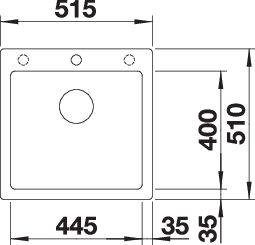 Blanco Pleon 5 InFino installation basin centered with drain remote champagne (523682)