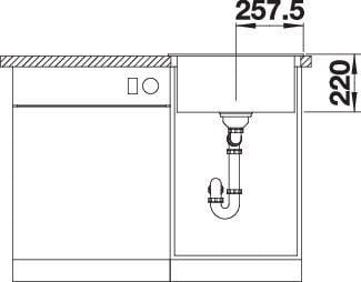 Blanco Pleon 5 InFino installation basin centered with drain remote champagne (523682)