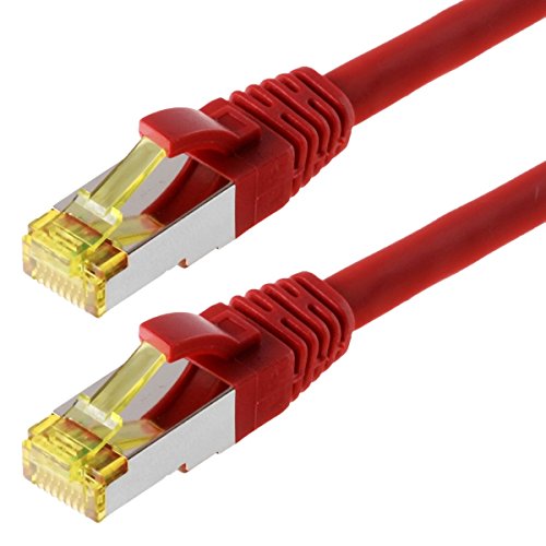 Helos Premium Patchkabel, Cat6a, S/FTP, RJ-45/RJ-45, 20m, rot (118097)