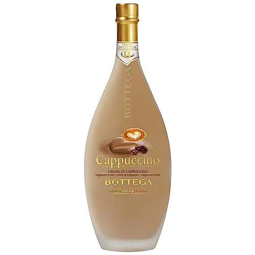 Bottega - Cappuccino Liqueur - 50cl - 15% ABV - Coffee Liqueur - Sweet & Delicious - Creamy - Coffee & Milk Notes - Intense Aroma - Italian Liqueurs - Ideal for Cocktails & Desserts