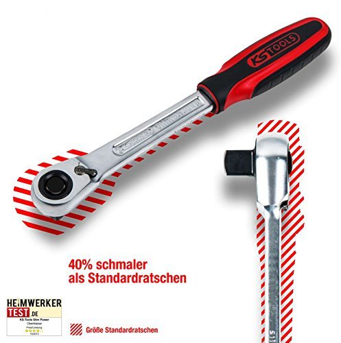 KS Tools 920.1490 1/4" SlimPOWER Reversible ratchet, 72 teeth