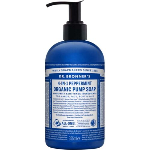 Dr Bronner's Dr Bronner&apos;s Organic 4-in-1 Sugar Peppermint Pump Soap - 355ml