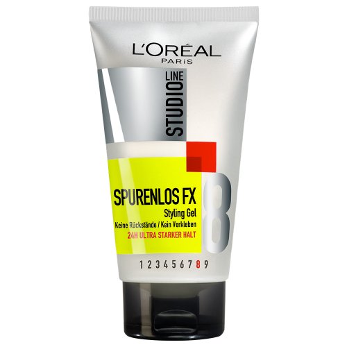 L'Oréal Paris Studio Line Hair Gel Traceless FX Styling Gel / 24 Hours Ultra Strong Hold (Without Gluing Without Leaving Residue) 1 x 150 ml