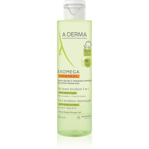 A-Derma Exomega Control 2 in 1 emollient cleansing gel shower gel for dry and atopic skin 200 ml