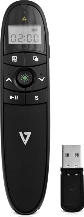 V7 Professional wireless Green laser Presenter, USB (WP2000G-1E)