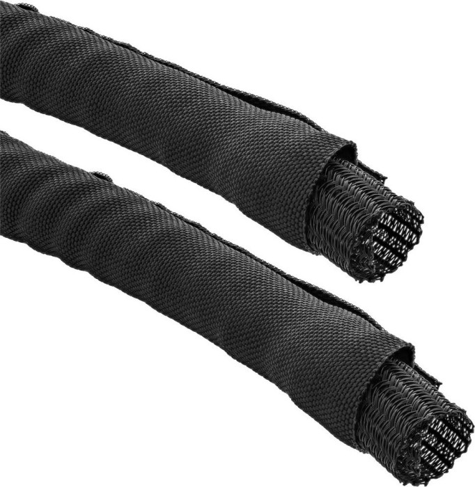 InLine Geflechtschlauch Kabelkanal, 10mm, 2m, schwarz, Geflechtschlauch (59992A)