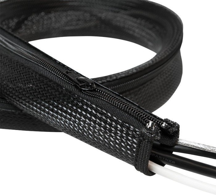 LogiLink more flexible cable protection 20mm inside, Cable Management with zipper black, 1m (KAB0046)