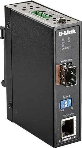 D-Link DIS-M100G-SW Industrial media Converter, RJ-45, SFP (DIS-M100G-SW)