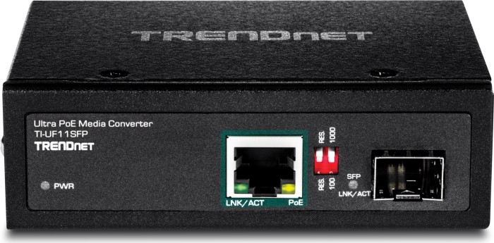 TRENDnet TI-UF11SFP Industrial media Converter, RJ-45, SFP, PoE++
