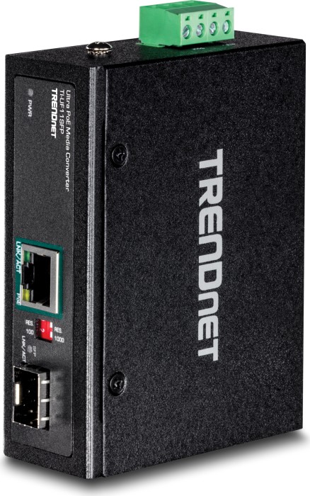 TRENDnet TI-UF11SFP Industrial media Converter, RJ-45, SFP, PoE++