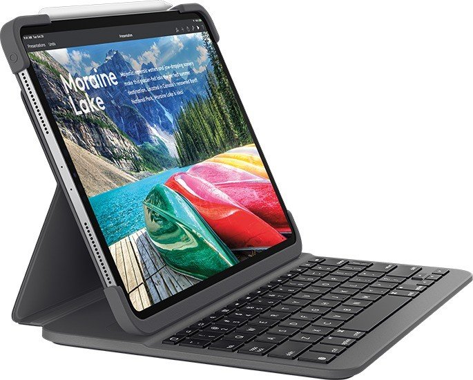 Logitech Slim Folio Pro, KeyboardDock for Apple iPad Pro 12.9", black, DE [2018] (920-009053 / 920-009147)