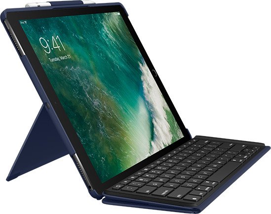 Logitech Slim Combo, KeyboardDock for Apple iPad Pro 12.9", blue, FR (920-008424)
