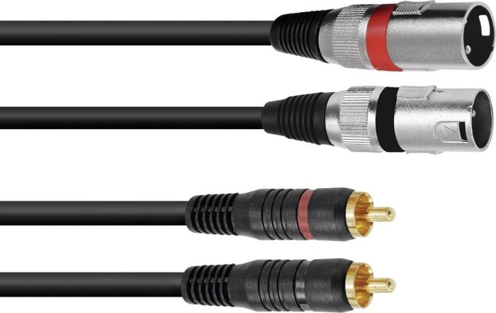 Omnitronic adapter cable 2x XLRm/2x RCA 6.0m (3022522E)
