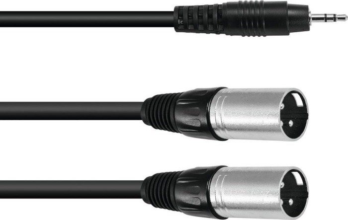 Omnitronic adapter cable 3.5mm jack/2x XLRm 3.0m (30225157)