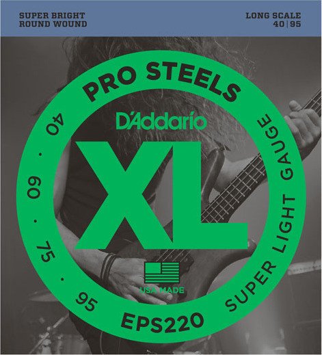 D'Addario ProSteels Bass Super Light, Long Scale (EPS220)