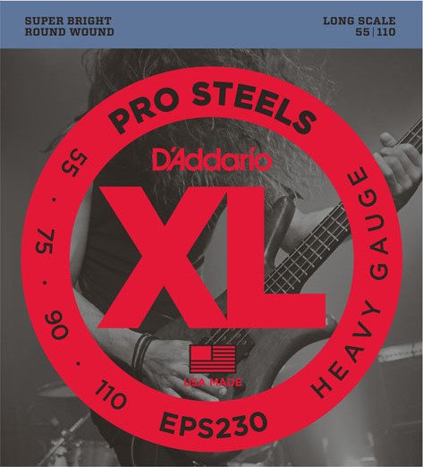 D'Addario ProSteels Bass Heavy, Long Scale (EPS230)