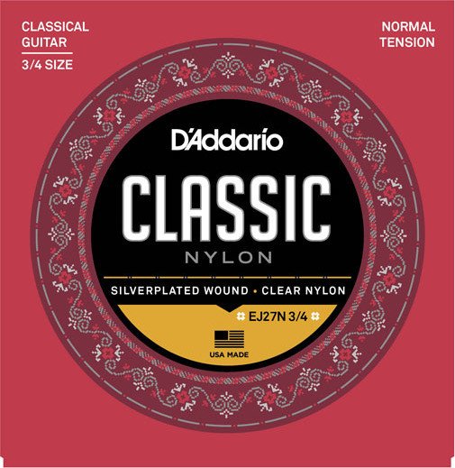 D'Addario Student nylon Fractional, normal Tension (EJ27N 3/4)
