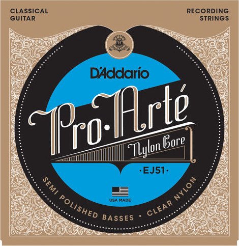 D'Addario Pro-Arté Nylon Core with polished Basses, Hard Tension (EJ51)