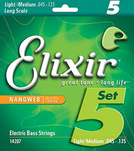 Elixir Electric Bass Nickelwound Nanoweb 5-string Light/Medium (14207)