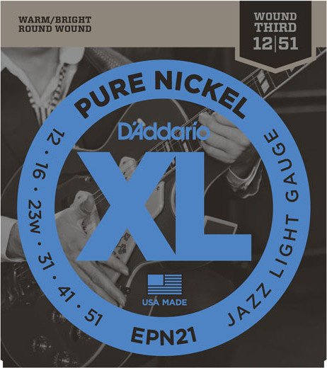 D'Addario XL Pure nickel jazz Light (EPN21)