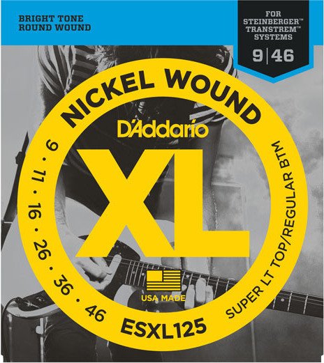 D'Addario XL nickel Wound Light top / regular Bottom Double ball End (ESXL125)