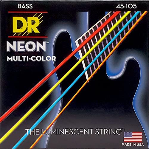 DR Strings Neon Multi-colour Bass Medium (NMCB-45)