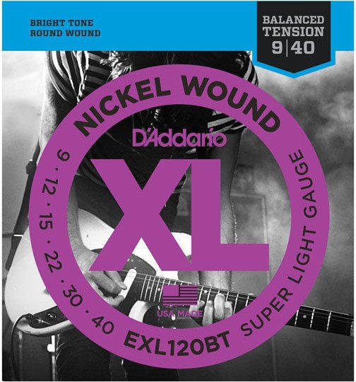 D'Addario XL nickel Wound balanced Tension Super Light (EXL120BT)