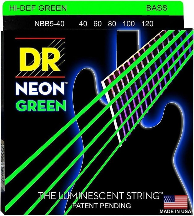 DR Strings Neon Green Bass Light 5-string (NGB5-40)