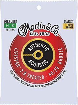 Martin Authentic Acoustic Lifespan 80/20 Bronze Extra Light 12-string (MA150T)
