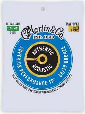 Martin Authentic Acoustic Extra Light 3 pack (MA170PK3)