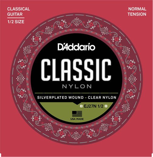 D'Addario Student nylon Fractional, normal Tension (EJ27N 1/2)