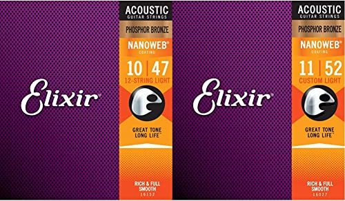 Elixir Acoustic Phosphor Bronze Nanoweb 12-string Light (16152)