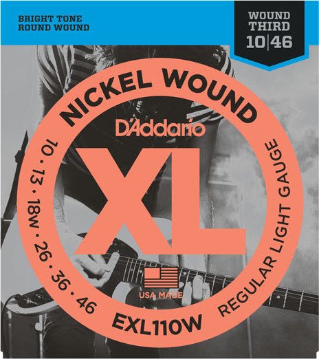 D'Addario XL nickel Wound regular Light Wound 3rd (EXL110W)
