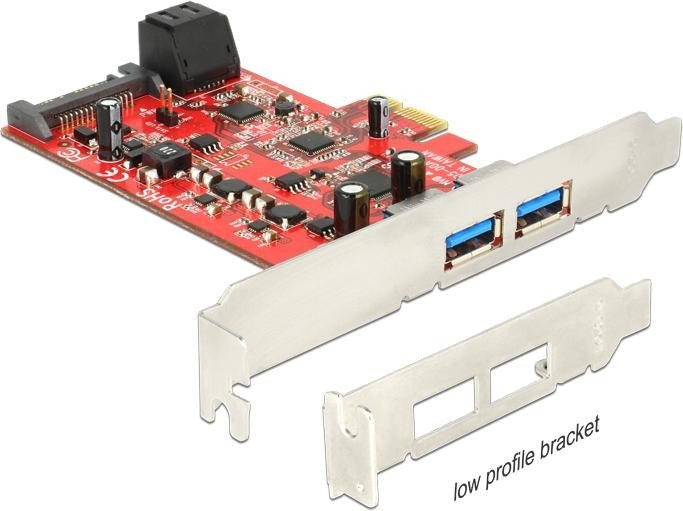 DeLOCK 2x USB-A 3.0/2x SATA 6Gb/s, PCIe 2.0 x1 (89389)