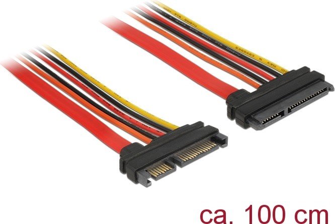 DeLOCK cable extension SATA 22-Pin plug to SATA 22-Pin socket, 1m (84921)