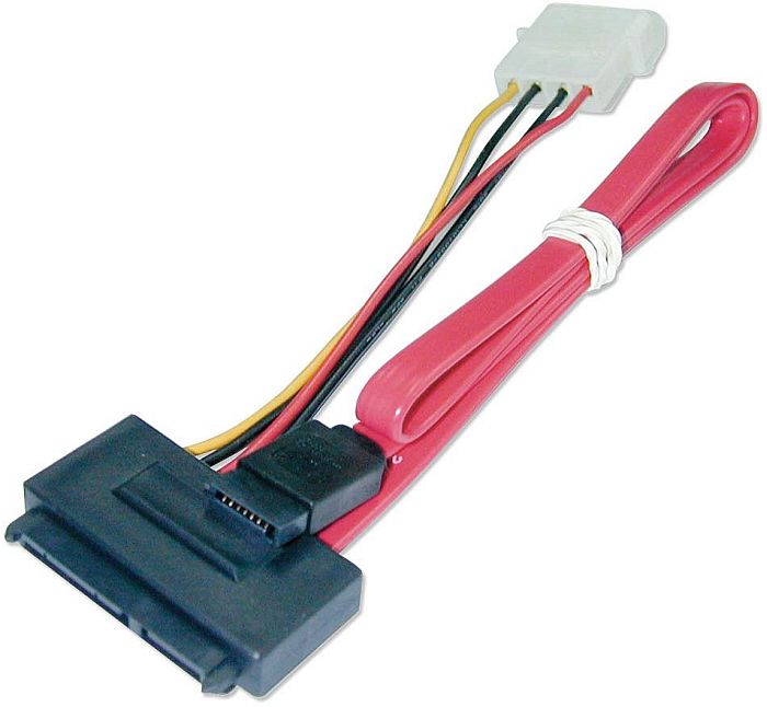 Lindy SATA cable 22-pol [SATA] on 7-pol [SATA] & 4-pol [IDE], 0.3m (33364)