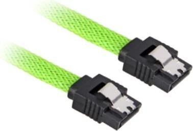 Sharkoon sleeve cable SATA 6Gb/s, 0.3m, green, with locking