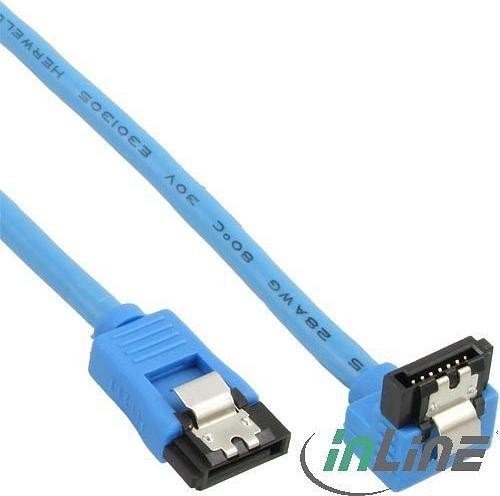 InLine SATA-Kabel blau, gerade/gewinkelt 0.3m (27703F)