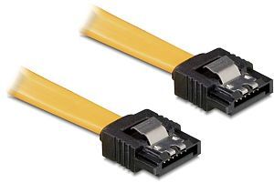 DeLOCK SATA cable yellow 0.3m with locking, straight/straight (82473)