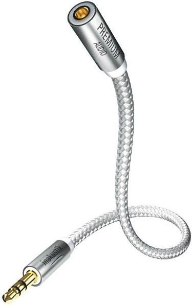 in-akustik Premium jack [w9] 3.5mm jack extension cable white/silver 2m (00410202)